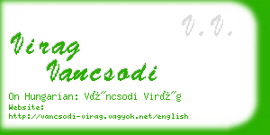 virag vancsodi business card
